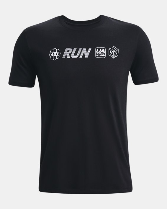 เสื้อแขนสั้น UA Run Anywhere สำหรับผู้ชาย in Black image number 4